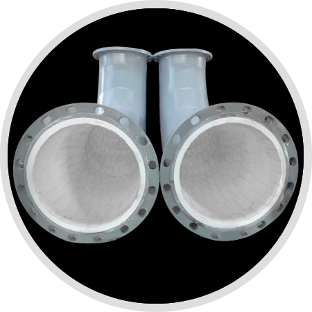 内衬陶瓷管件</br><p>硬度大 重量轻 粘接牢固 耐热性能好</p>